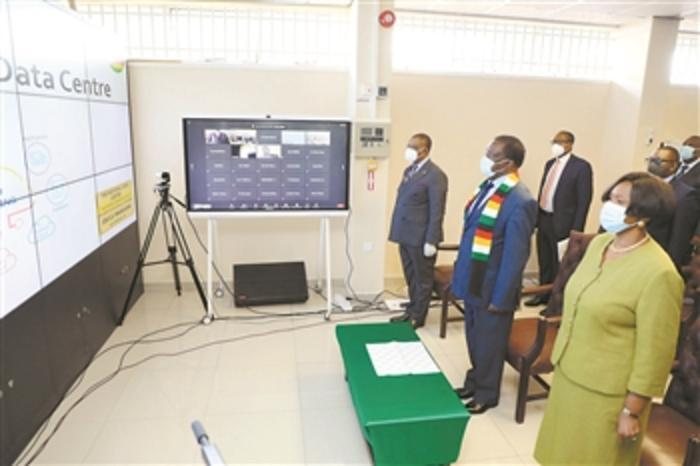 Monitoring room at the national data centre launch, Harare