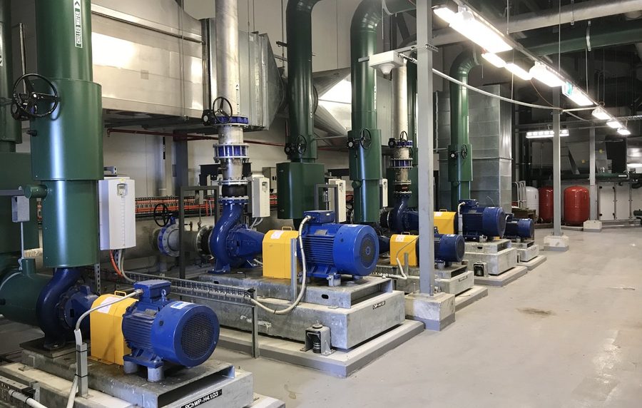 Chilled-water pump room