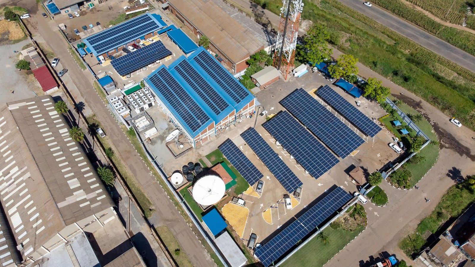 Phased data centre site, aerial view